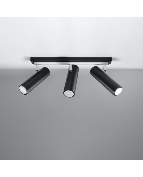 Plafon DIREZIONE 3 czarny Sollux SL.0501