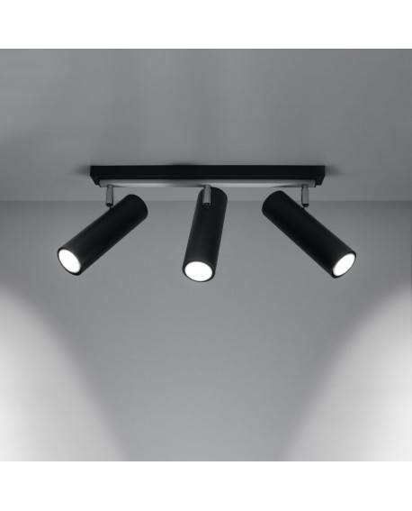 Plafon DIREZIONE 3 czarny Sollux SL.0501