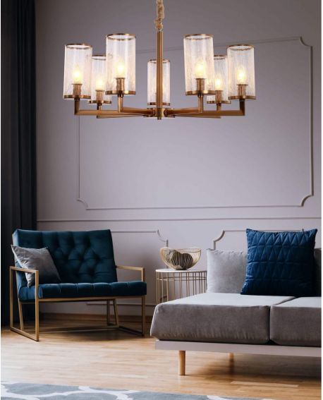 LAMPA WISZĄCA NOWOCZESNA MOSIĘŻNA HOWARD W7 LUMINA DECO