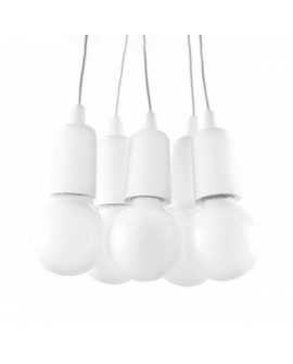 Lampa wisząca DIEGO 5 biała Sollux SL.0571