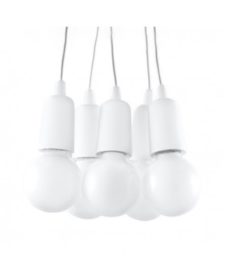 Lampa wisząca DIEGO 5 biała Sollux SL.0571