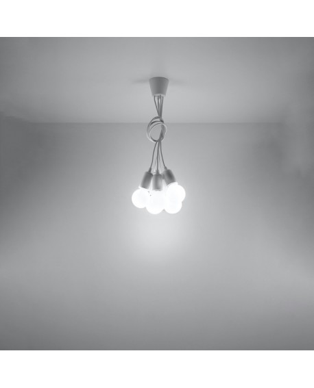 Lampa wisząca DIEGO 5 biała Sollux SL.0571