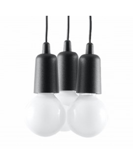 Lampa wisząca DIEGO 3 czarna Sollux SL.0573