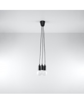 Lampa wisząca DIEGO 3 czarna Sollux SL.0573