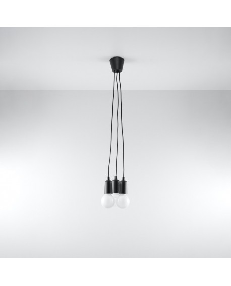 Lampa wisząca DIEGO 3 czarna Sollux SL.0573