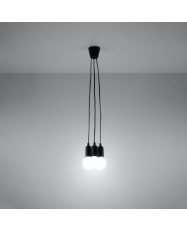 Lampa wisząca DIEGO 3 czarna Sollux SL.0573
