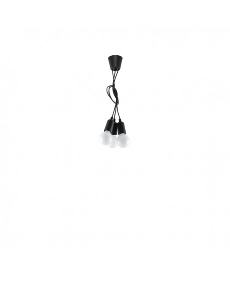 Lampa wisząca DIEGO 3 czarna Sollux SL.0573