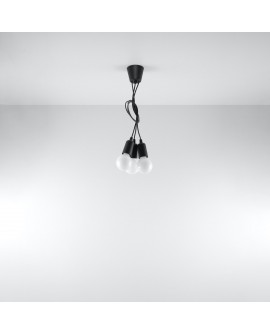 Lampa wisząca DIEGO 3 czarna Sollux SL.0573