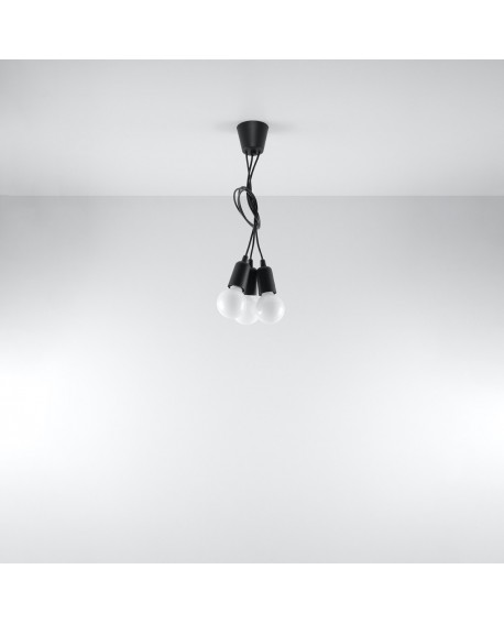 Lampa wisząca DIEGO 3 czarna Sollux SL.0573