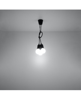 Lampa wisząca DIEGO 3 czarna Sollux SL.0573