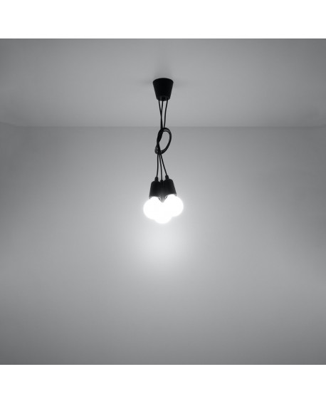 Lampa wisząca DIEGO 3 czarna Sollux SL.0573
