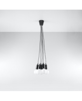 Lampa wisząca DIEGO 5 czarna Sollux SL.0574