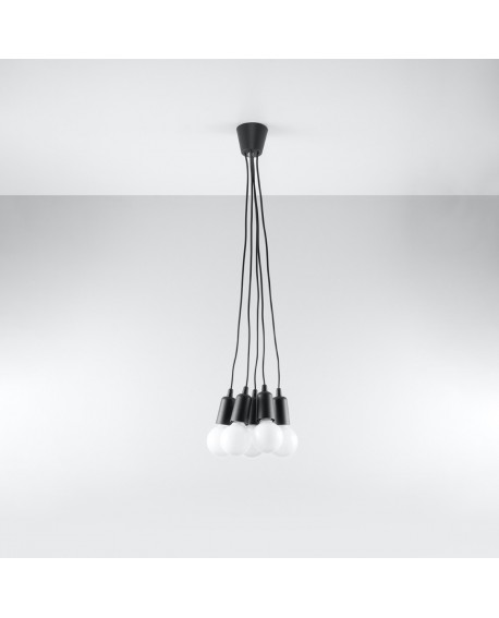 Lampa wisząca DIEGO 5 czarna Sollux SL.0574