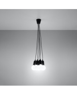 Lampa wisząca DIEGO 5 czarna Sollux SL.0574