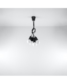Lampa wisząca DIEGO 5 czarna Sollux SL.0574
