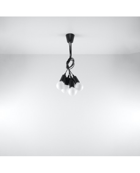 Lampa wisząca DIEGO 5 czarna Sollux SL.0574