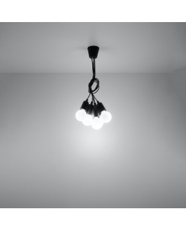 Lampa wisząca DIEGO 5 czarna Sollux SL.0574