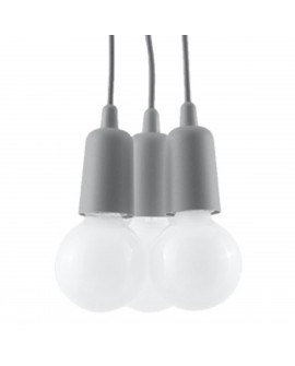 Lampa wisząca DIEGO 3 szara Sollux SL.0576