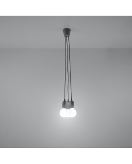 Lampa wisząca DIEGO 3 szara Sollux SL.0576