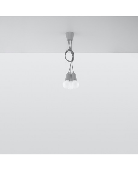Lampa wisząca DIEGO 3 szara Sollux SL.0576