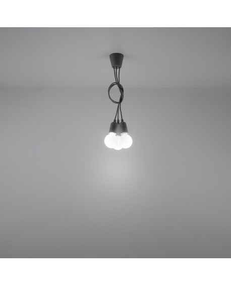 Lampa wisząca DIEGO 3 szara Sollux SL.0576