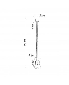 Lampa wisząca DIEGO 3 szara Sollux SL.0576