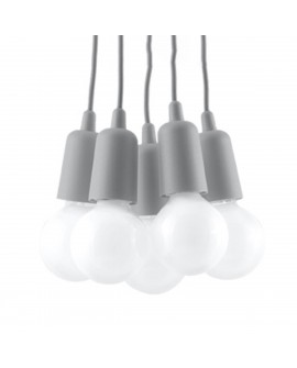 Lampa wisząca DIEGO 5 szara Sollux SL.0577