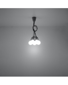 Lampa wisząca DIEGO 5 szara Sollux SL.0577