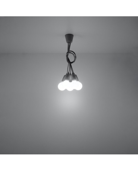 Lampa wisząca DIEGO 5 szara Sollux SL.0577