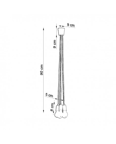 Lampa wisząca DIEGO 5 szara Sollux SL.0577