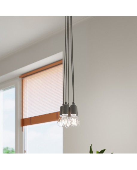 Lampa wisząca DIEGO 5 szara Sollux SL.0577