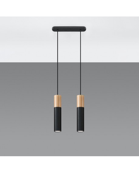 Lampa wisząca PABLO 2 czarna Sollux SL.0633