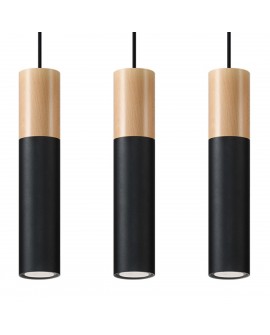 Lampa wisząca PABLO 3L czarna Sollux SL.0634
