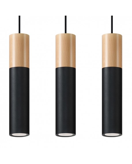 Lampa wisząca PABLO 3L czarna Sollux SL.0634