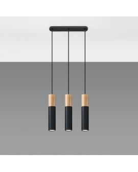 Lampa wisząca PABLO 3L czarna Sollux SL.0634