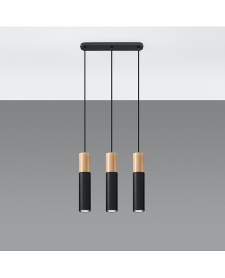 Lampa wisząca PABLO 3L czarna Sollux SL.0634