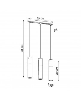 Lampa wisząca PABLO 3L czarna Sollux SL.0634