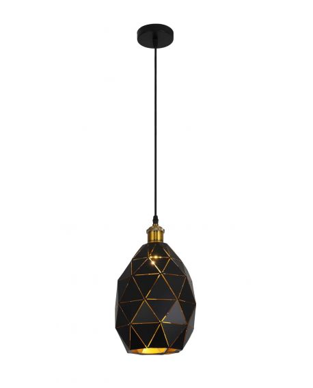 LAMPA NOWOCZESNA WISZĄCA CZARNO-MOSIĘŻNA PESTICO LUMINA DECO