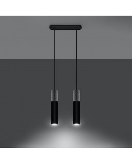 Lampa wisząca BORGIO 2 czarny Sollux SL.0651