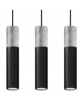 Lampa wisząca BORGIO 3L czarny Sollux SL.0652