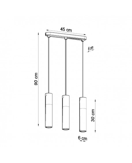 Lampa wisząca BORGIO 3L czarny Sollux SL.0652