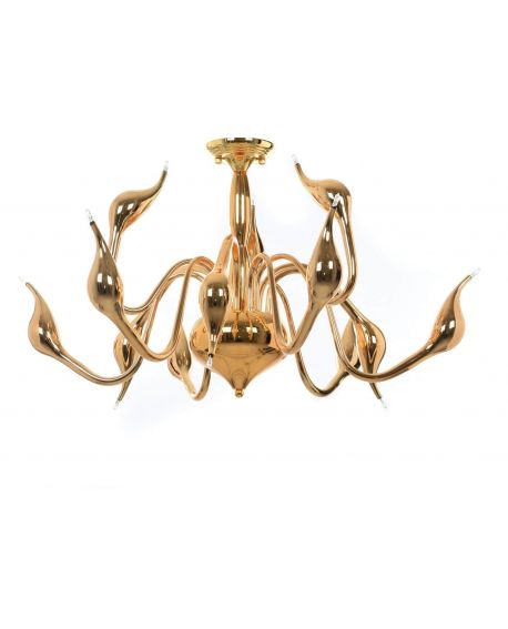 NOWOCZESNA LAMPA SUFITOWA ZŁOTA MAGICA W12 LUMINA DECO