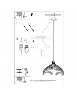 Lampa wisząca UMB czarny Sollux SL.0665
