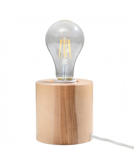Lampa biurkowa SALGADO naturalne drewno Sollux SL.0674