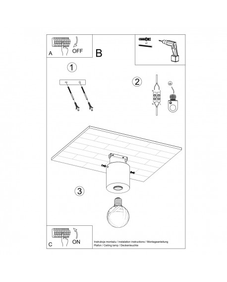 Plafon SALGADO beton Sollux SL.0678