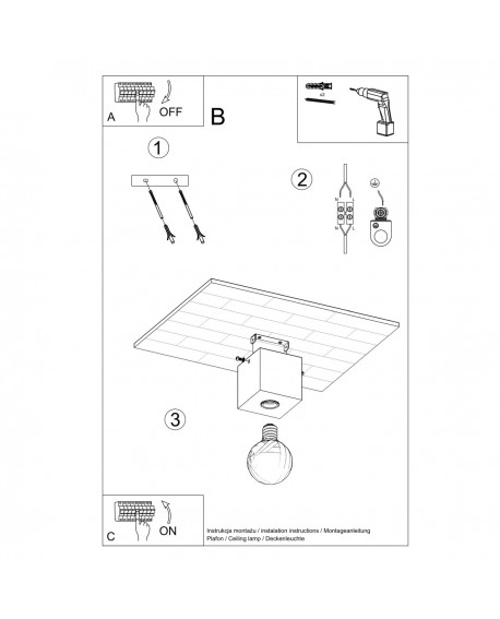 Plafon ARIZ beton Sollux SL.0681