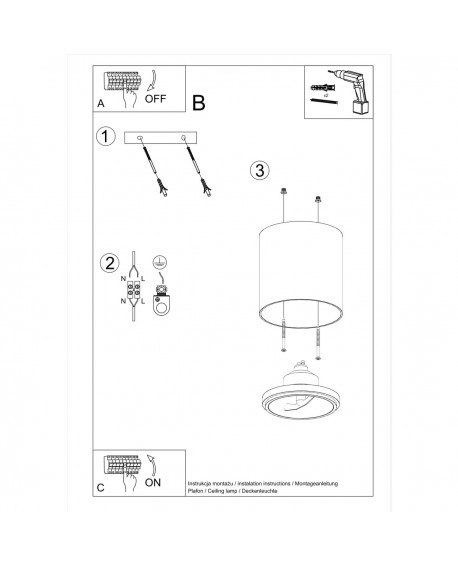 Plafon TIUBE biały Sollux SL.0695