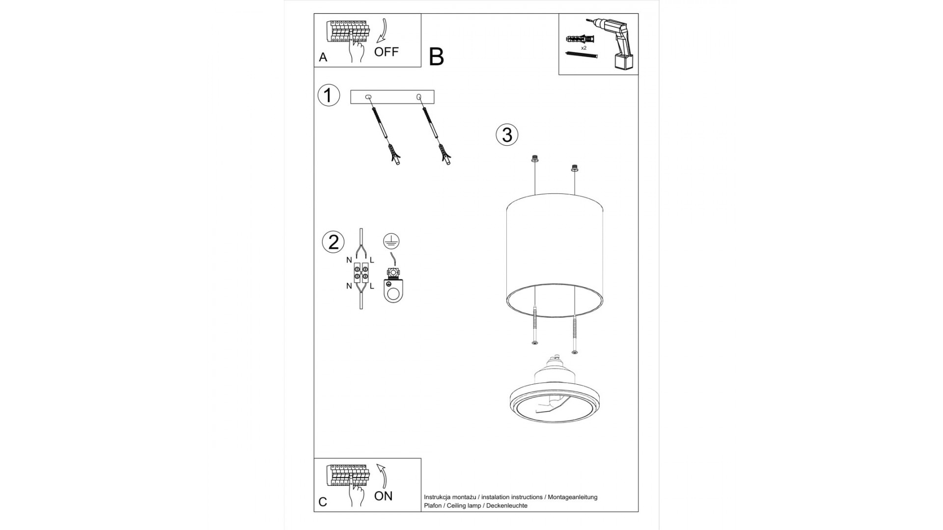 Plafon TIUBE biały Sollux SL.0695