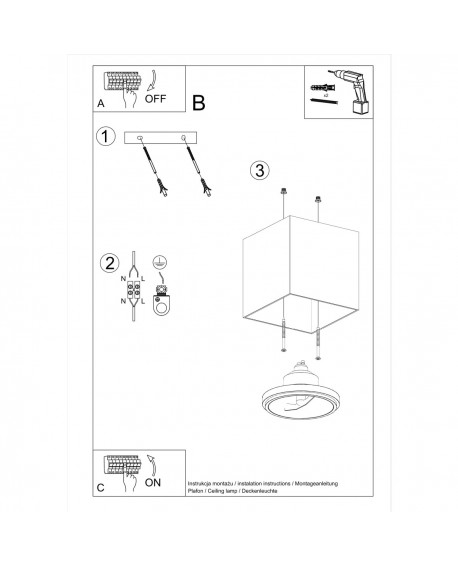 Plafon BLAKE czarny Sollux SL.0700