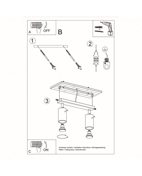 Plafon BERG 2 naturalne drewno Sollux SL.0702